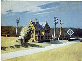 Edward Hopper Canvas Paintings - Railroad Crossing